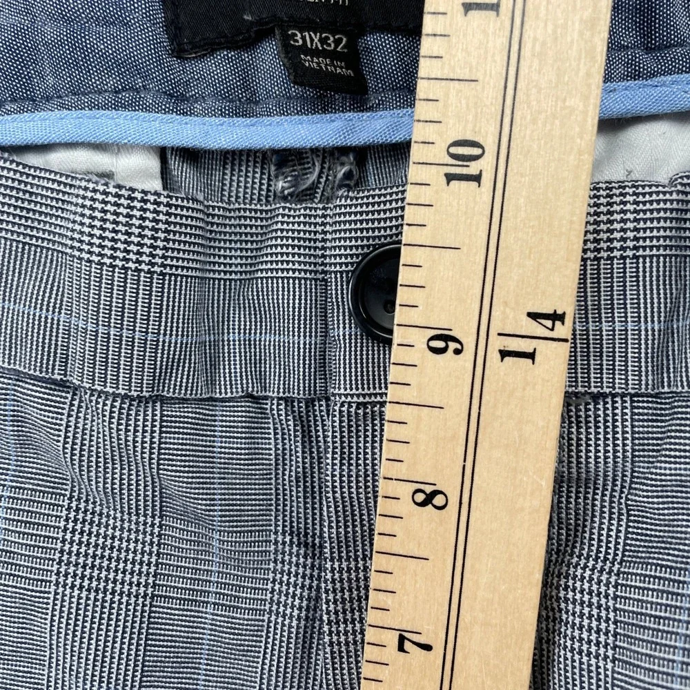Banana Republic Pants Mens 31x32 Gray Aiden Fit Glen Plaid Chino Cotton Trousers